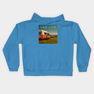 Van Life Camper RV Outdoors in Nature Kids Hoodie